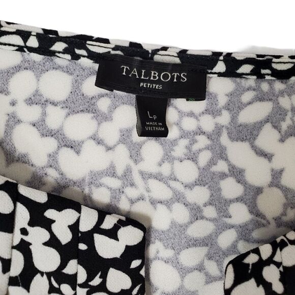 Talbots Black And White Floral Blouse - Picture 7 of 8